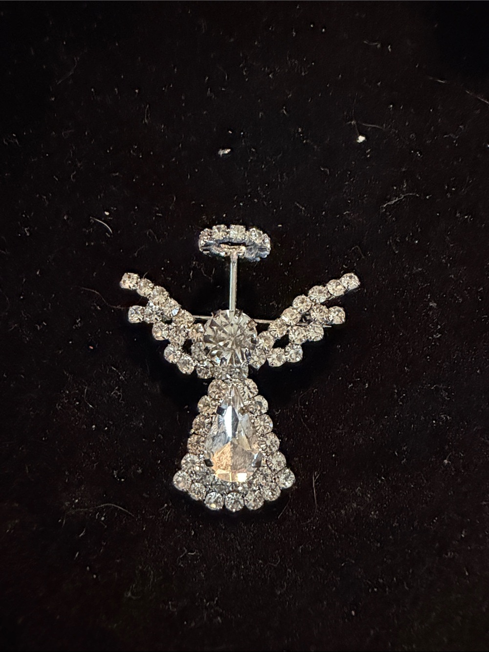 Crystal Angel Brooch Pin - Clear Silver-Tone Womenโs Jewelry